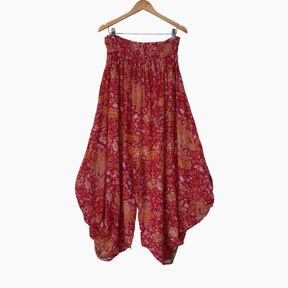 Anthropologie Strapless Floral Lagenlook‎ Harem Jumpsuit Size S Hippie Festival - Picture 3 of 13